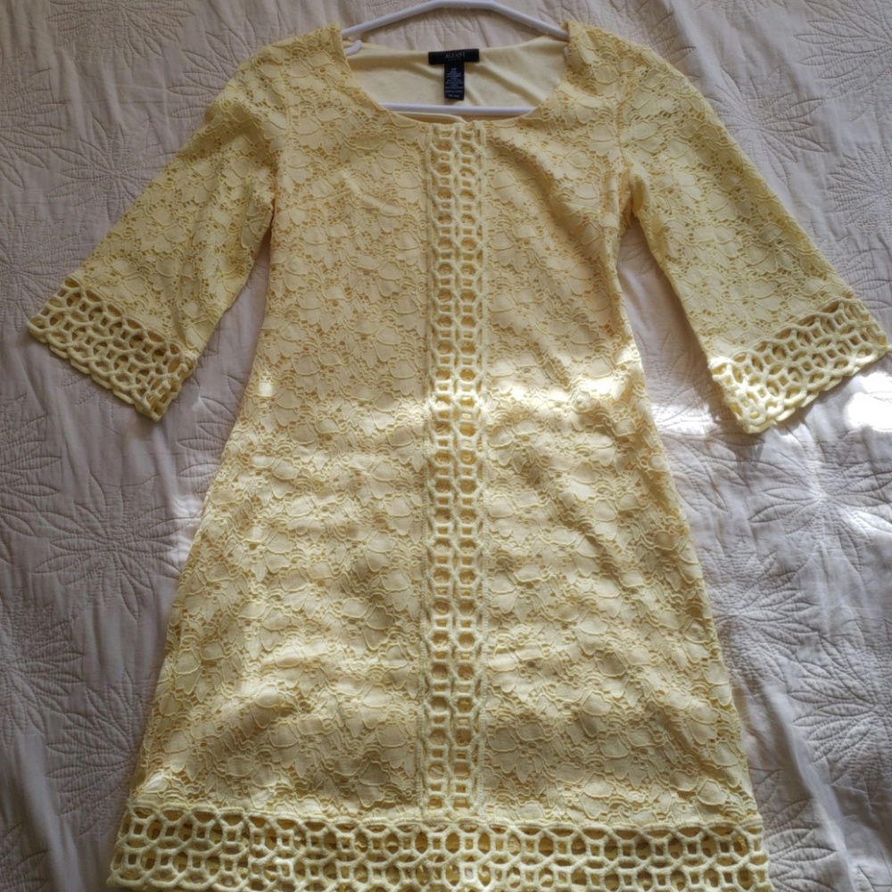 Alfani, bright yellow dress.